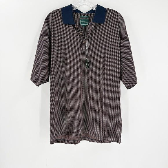 NWT Bolle Golf Multicolor 60s Two Ply Mercerized Cotton Short Sleeve Polo Medium - Picture 1 of 10